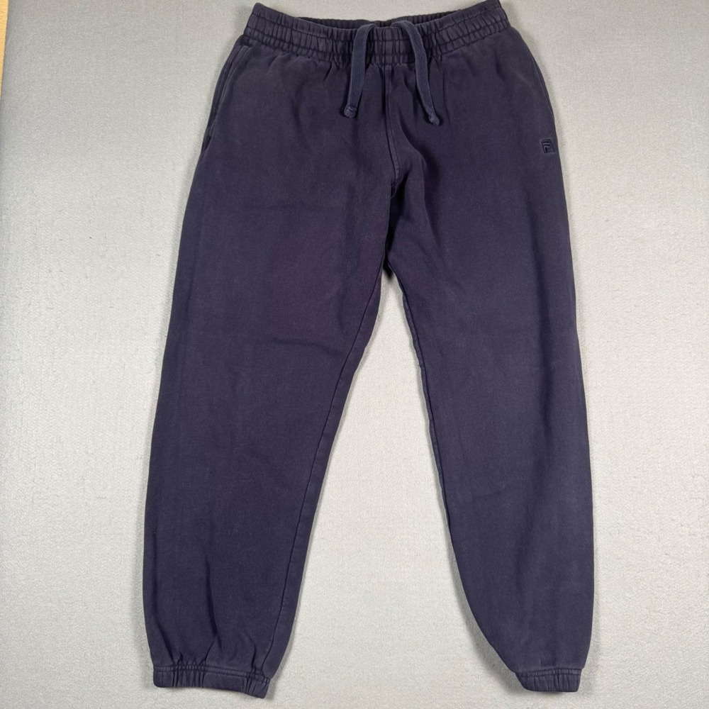 Fila Sweatpants Mens Medium Navy Blue Joggers Athletic Drawstring Pockets Sporty
